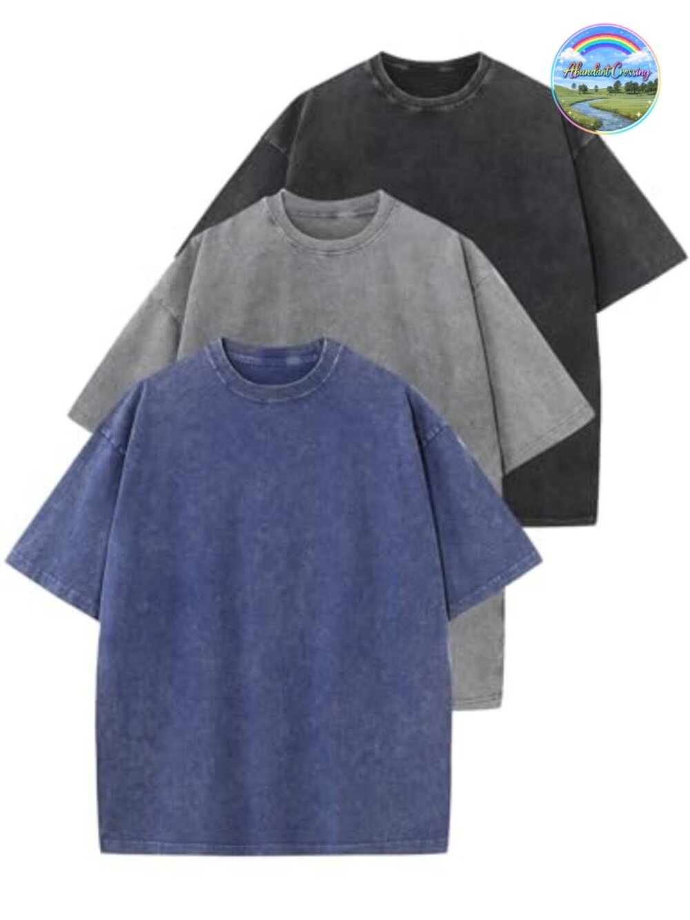 Men Oversized Vintage Washed Cotton Tee Drop Shoulder Loose Fit Short Sleeve